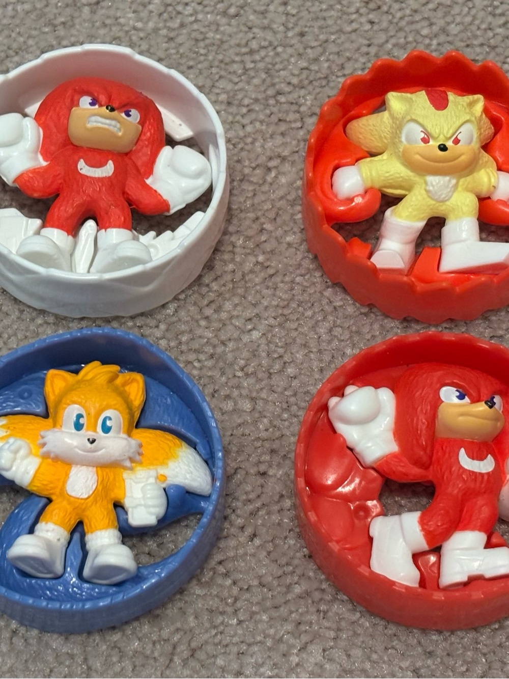 Sonic The Hedgehog Knuckles Tails Toy Discs McDonalds 2024 Collectible Figures